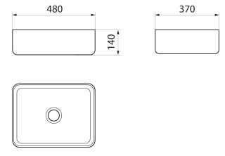 Умывальник RUNO мебельный Lavello 48х37 (00-00001449)