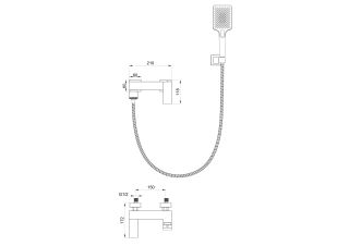 Смеситель для ванны с душем Wonzon & Woghand Fit WW-88639009-BG брашированное золото