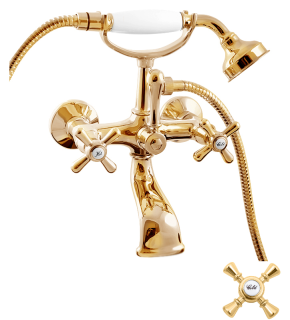 Смеситель для ванны Rav Slezak Morava Retro MK360.5/2Z золото