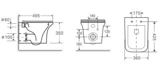 Подвесной унитаз Cerutti SPA Nivolet Aria CT7779 безободковый белый