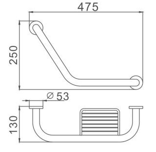 Поручень с мыльницей для ванной Haiba HB1719 хром