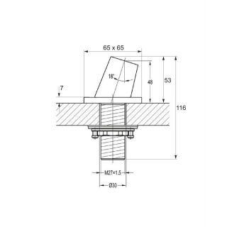 Держатель для душевой лейки Omnires на борт ванны чёрный матовый H13BL