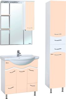 Зеркало-шкаф с подсветкой Bellezza Мари 85см правый бежевый 4612914001224