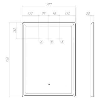 Зеркало с подсветкой Vigo Geometry Classic 070 50 см