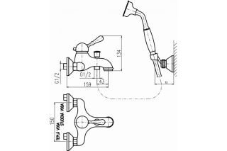 Смеситель для ванны Rav Slezak Labe L454.5/2SM бронза