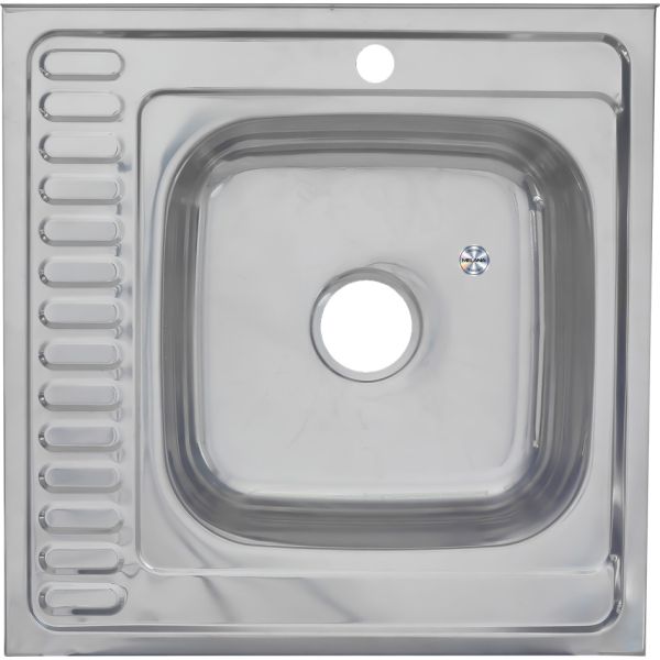 Мойка 6060 R Melana 0,8/180 правая хром с сифоном (006/2 R *10)