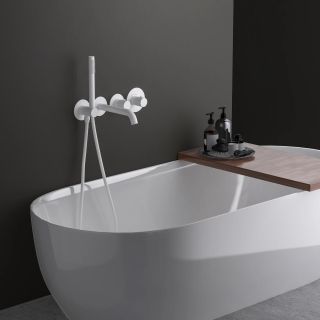 Смеситель встраиваемый для ванны с душем Timo Saona 2324/16YSM с термостатом белый матовый