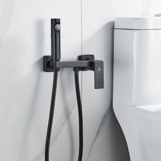 Гигиенический душ со смесителем Rose R1805H-1 чёрный матовый