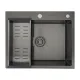 Кухонная мойка Gappo GS6050-6 с коландером графит