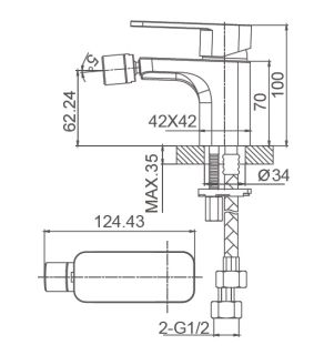 Смеситель для биде Wonzon & Woghand Arnie WW-695001-CR хром
