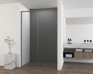 Душевая дверь Vincea Ultima VDS-7UL100CLGM, 1000, вороненая сталь, стекло прозрачное