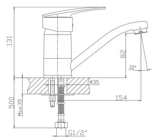 Смеситель для кухни Haiba HB4506 хром