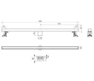 Душевой лоток Wonzon & Woghand WW-65409M-BG 90 см брашированное золото