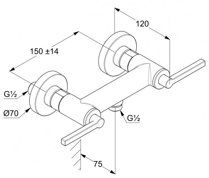 Смеситель для душа Kludi Nova Fonte Puristic хром 207100515
