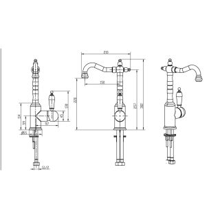 Смеситель для накладной раковины Boheme Tradizionale Nero хром хром 242