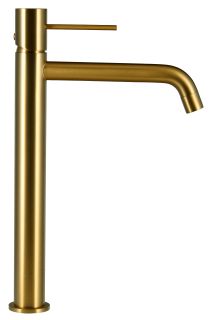 Высокий смеситель для раковины Raiber Graceful RPG-002 золото матовое