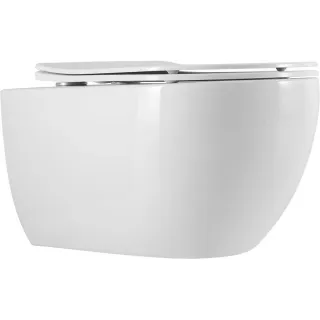 Унитаз подвесной ArtMax Siena AM221CHR безободковый с сиденьем микролифт белый