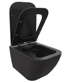 Подвесной унитаз Cerutti SPA Mimi Aria MB CT8920 безободковый чёрный матовый