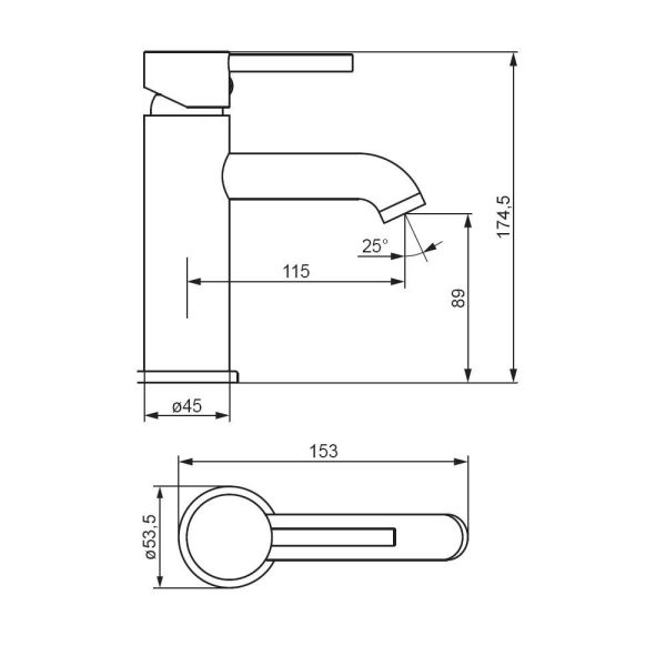 Смеситель для раковины Damixa Scandinavian Pure 360210500 розовое золото