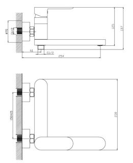 Смеситель для ванны Haiba HB61590-7 чёрный матовый