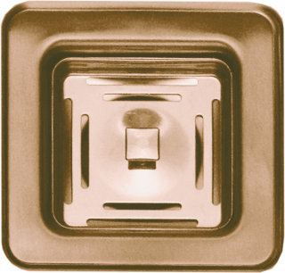 Выпуск для мойки Alveus 1127154 квадратный с вертикальным переливом POP UP BRONZE