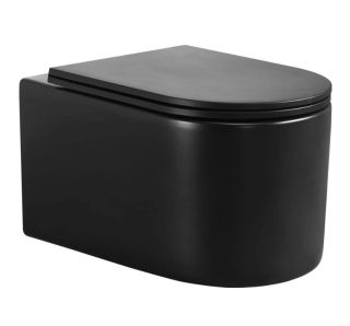 Подвесной унитаз Cerutti SPA Tanaro Aria MB CT9238 безободковый чёрный матовый