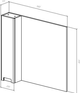 Зеркало-шкаф Bellezza Пегас 90см левый чёрный 00000008066