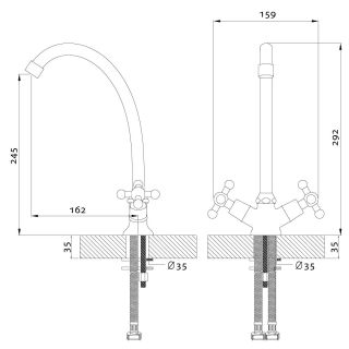 Смеситель для кухонной мойки Rossinka H02-71