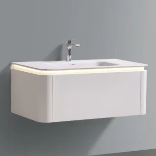 Тумба с раковиной Black&White Universe 9251100 110 см молочный белый матовый