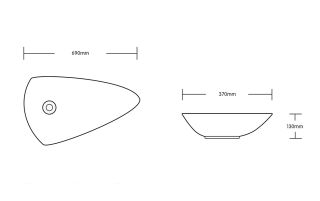 Раковина Cerutti SPA CR7014 69см белый
