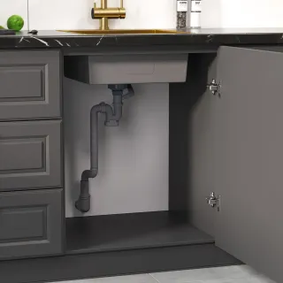 Мойка кухонная Reflexion Iseo 65-BL RX2265BL оружейная сталь