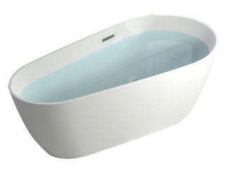 Акриловая ванна Cerutti SPA Mimi 170 CT9671 со сливом-переливом белый