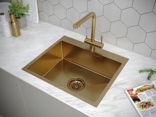 Смеситель для кухни Paulmark Skalen Sk213020-BG брашированное золото