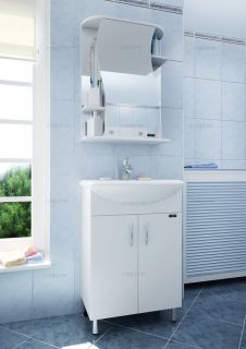 Зеркальный шкаф СанТа Лира 101052 55см белый