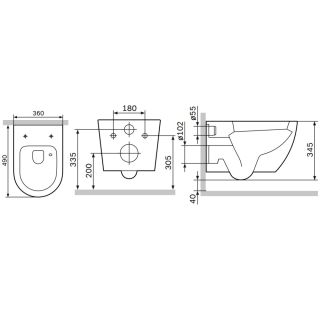 Унитаз подвесной Am.Pm Like AquaSpin 2.0 C801901SC с сиденьем микролифт