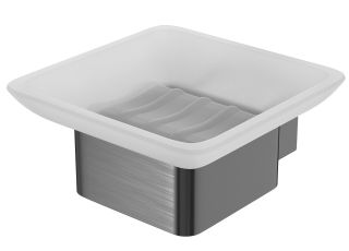 Мыльница Lemark Smooth Line 9746018 с держателем графит