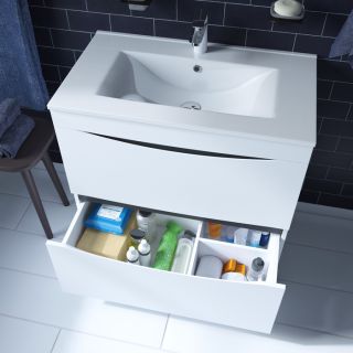 Тумба с раковиной IDDIS Cloud 80см белый CLO80WFi95