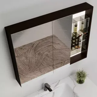 Зеркальный шкаф Black&White 929.MС1000  тёмное дерево 95 см