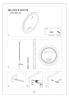 Зеркало Black&White 950.MR1150	115 см