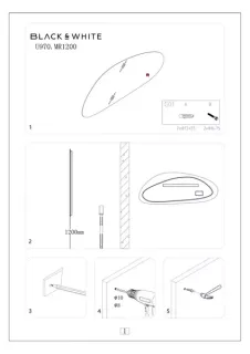 Зеркало Black&White 970.MR1200	114 см