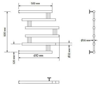 Полотенцесушитель водяной Indigo Zip FZW60-50 60x50 см хром