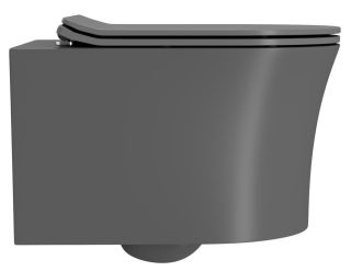Подвесной унитаз Point Вега PN41711GM безободковый серый матовый