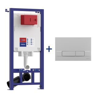 Инсталляция для подвесного унитаза Lemark Peneda 9880314 с кнопкой смыва Bit хром матовый