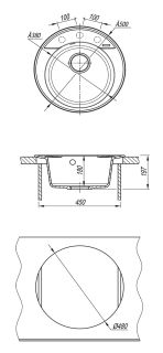 Кухонная мойка Lemark Sula 500 9910002 бежевый