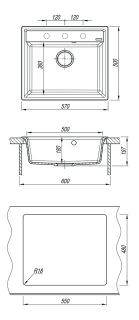 Кухонная мойка Lemark Hanka 570 9910016 жасмин