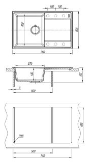 Кухонная мойка Lemark Imandra 760 9910028 жасмин