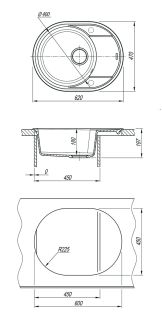 Кухонная мойка Lemark Lacha 620 9910053 серый шёлк