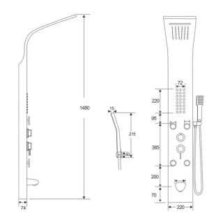 Панель душевая Cerutti SPA Victoria W CT9979 белый