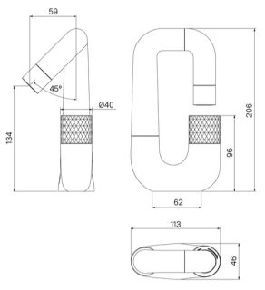 Смеситель для раковины IDDIS Twist Push Control TWIBLBTi01 чёрный матовый