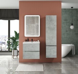 Шкаф подвесной Art&Max Techno 40x160см правый бетон лофт натуральный AM-Techno-1600-AC-SO-LS935-R